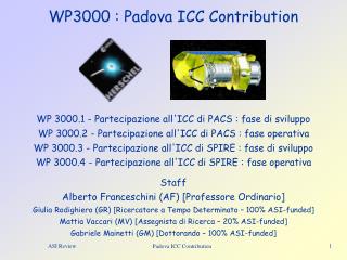 WP3000 : Padova ICC Contribution