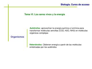 Biología. Curso de acceso