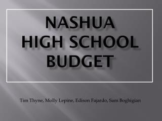 Nashua High School Budget