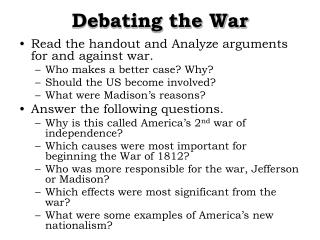 Debating the War