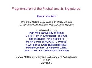 Boris Tomášik Univerzita Mateja Bela, Banská Bystrica, Slovakia