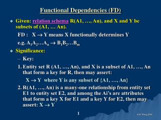 Functional Dependencies (FD)