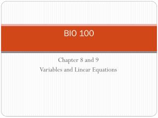 BIO 100