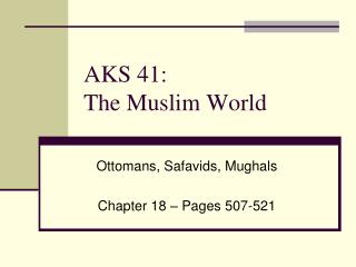 AKS 41: The Muslim World