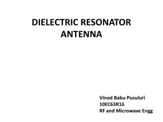 DIELECTRIC RESONATOR ANTENNA