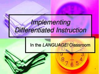 Implementing Differentiated Instruction