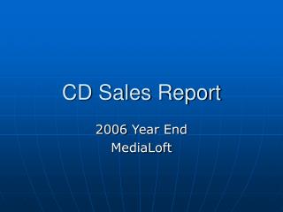 CD Sales Report