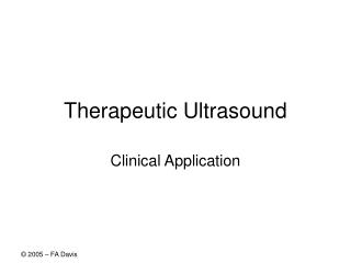 Therapeutic Ultrasound