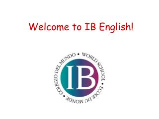 Welcome to IB English!