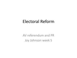 Electoral Reform