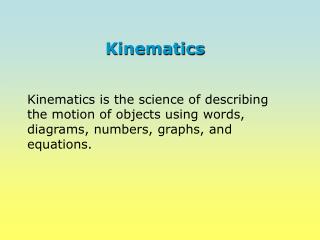 Describing Motion with Position vs. Time Graphs