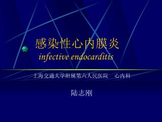 感染性心内膜炎 infective endocarditis