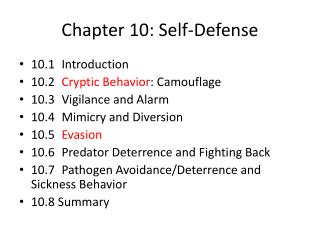 Chapter 10: Self-Defense