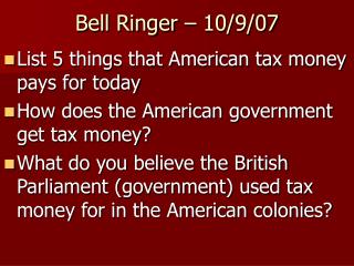 Bell Ringer – 10/9/07