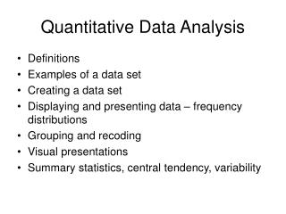 Quantitative Data Analysis