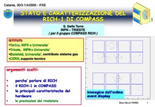 STATO E CARATTERIZZAZIONE DEL RICH-1 DI COMPASS