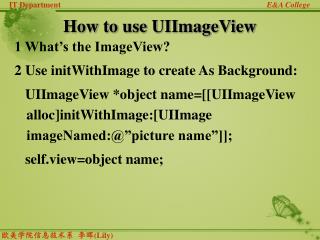 How to use UIImageView