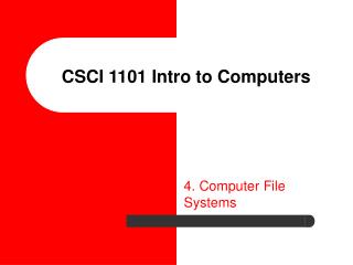 CSCI 1101 Intro to Computers