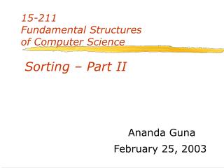 15-211 Fundamental Structures of Computer Science