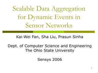 Scalable Data Aggregation for Dynamic Events in Sensor Networks