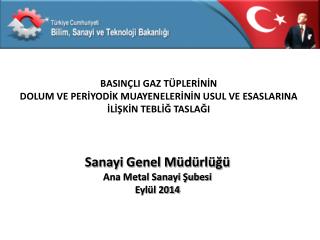 Sanayi Genel Müdürlüğü Ana Metal Sanayi Şubesi Eylül 2014