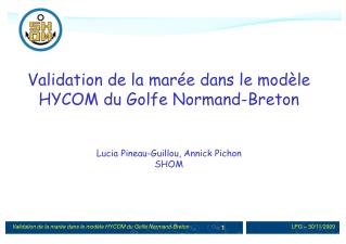 Validation de la marée dans le modèle HYCOM du Golfe Normand-Breton