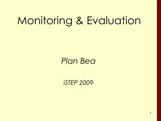 Monitoring &amp; Evaluation