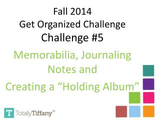 Challenge #5 Memorabilia, Journaling Notes and Creating a “Holding Album”