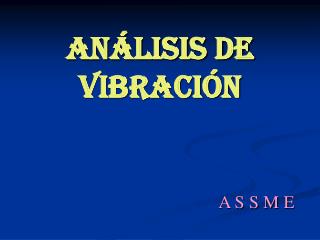 Análisis de vibración