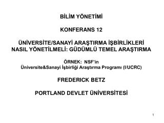 BİLİM YÖNETİMİ KONFERANS 12