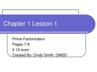 Chapter 1 Lesson 1