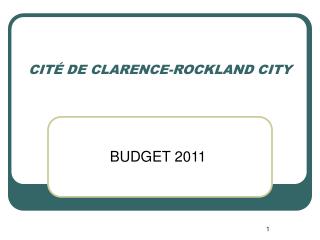 CITÉ DE CLARENCE-ROCKLAND CITY