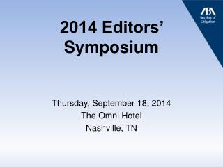 2014 Editors’ Symposium
