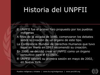 Historia del UNPFII