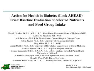 Mara Z. Vitolins, Dr.P.H., M.P.H., R.D.: Wake Forest University School of Medicine (WFU)