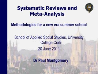 Systematic Reviews and Meta-Analysis