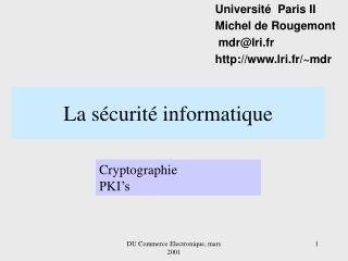 La sécurité informatique