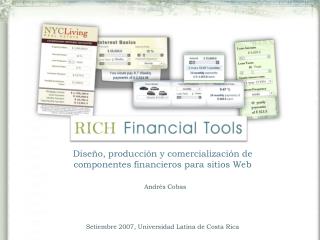 Diseño, producción y comercialización de componentes financieros para sitios Web