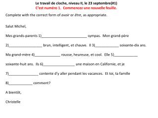 Le travail de cloche, niveau II, le 23 septembre (#1)