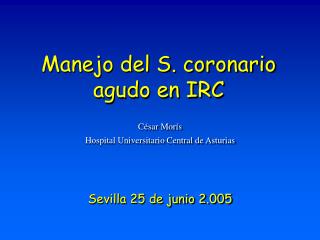 Manejo del S. coronario agudo en IRC