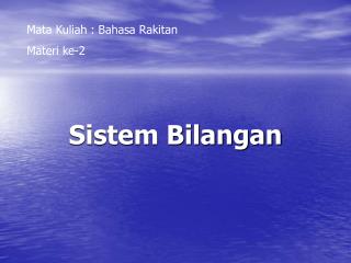 Sistem Bilangan