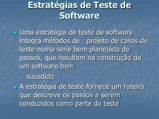 Estratégias de Teste de Software