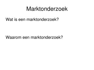 Marktonderzoek