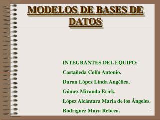 MODELOS DE BASES DE DATOS