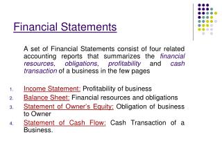 Financial Statements