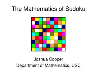 The Mathematics of Sudoku