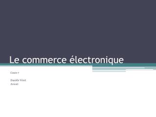 Le commerce électronique