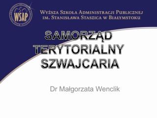 SAMORZĄD TERYTORIALNY SZWAJCARIA