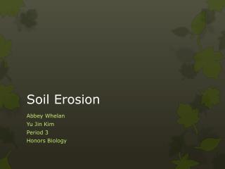 Soil Erosion