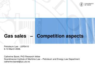 Gas sales – Competition aspects